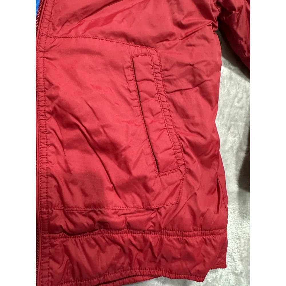 Gap Kids Fleece Lined Jacket‎ Size 10 Large Red Full Zip Up Hooded Pockets EUC